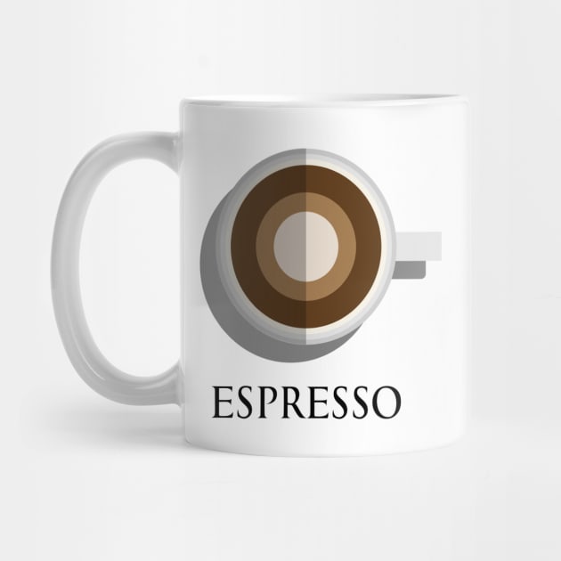 Hot espresso coffee cup top view in flat design style by FOGSJ